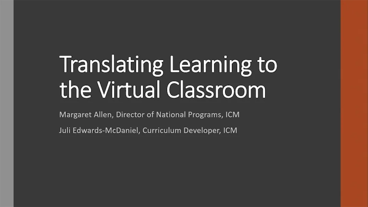 Translating Learning to the Virtual Classroom